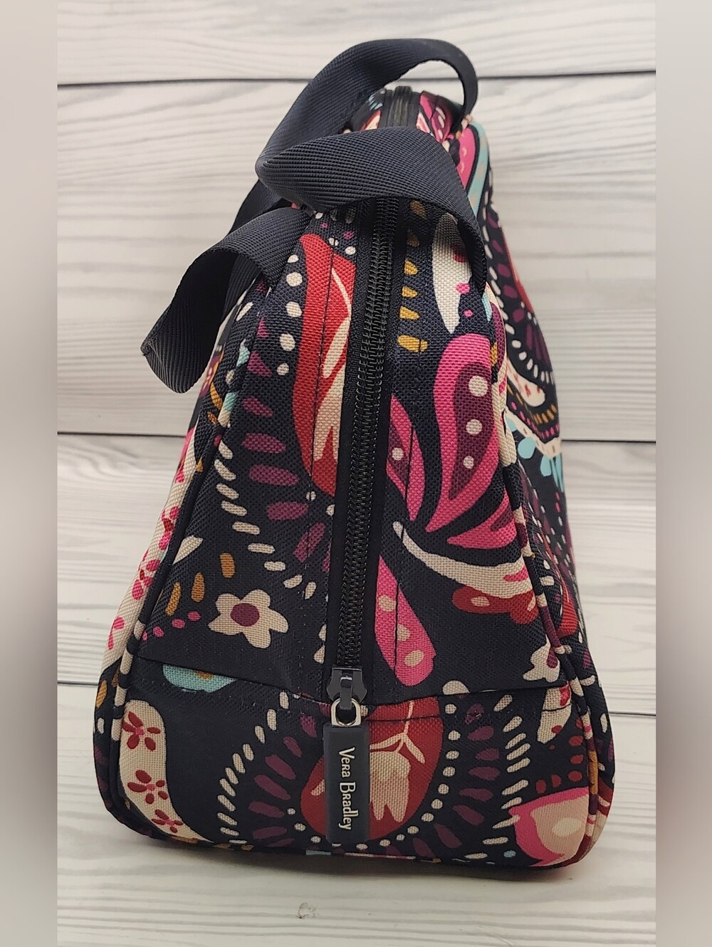 Vera Bradley Navy Paisley Lunch Bag Office School - Picture 3 of 10